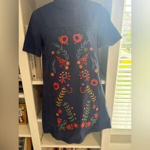 Fashion Union Black Dress with Embroidery